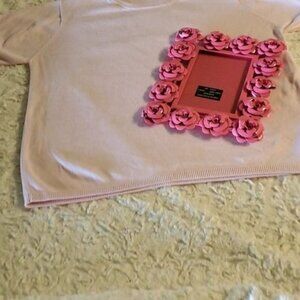 Ship 'n' Shore Vintage Light Pink Crew Neck Sz. XL Short Sleeve Sweater